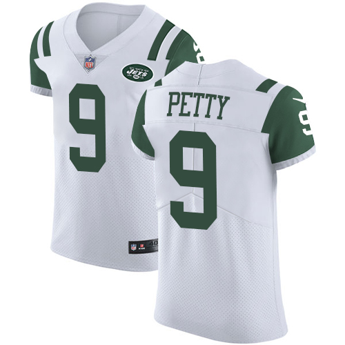 Nike Jets #9 Bryce Petty White Men's Stitched NFL Vapor Untouchable Elite Jersey